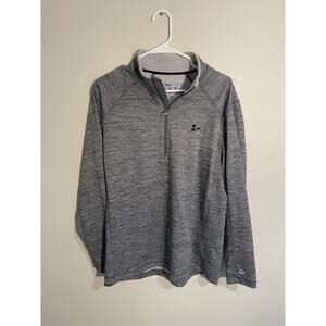Ibkul Pullover Mens Medium Gray 1/4 Zip Pockets Performance Golf Stretch